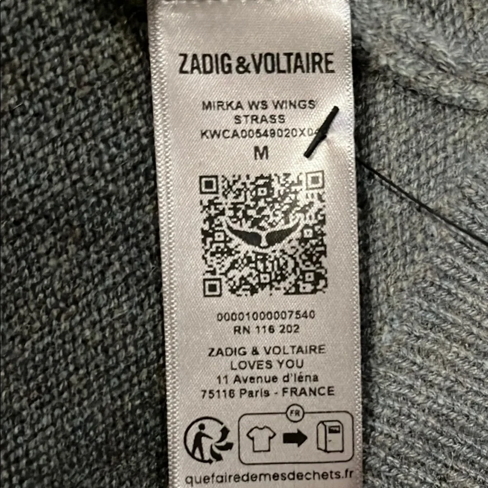 Zadig & Voltaire Gray Cardigan with Crescent Moon Pattern - Picture 8 of 9